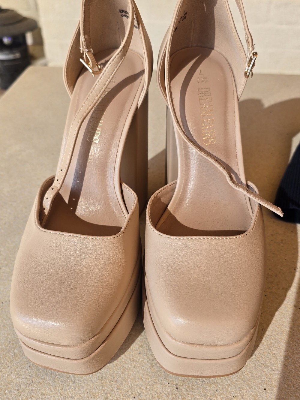 Dream Pairs Blush Tan Platform Mary Jane Heels